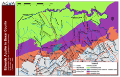 Map of Edward Aquifer in Bexar County